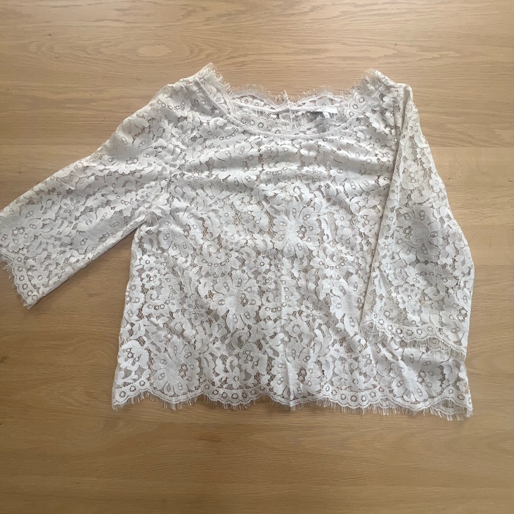 Joie delicate lace blouse.  Excellent condition. Size M